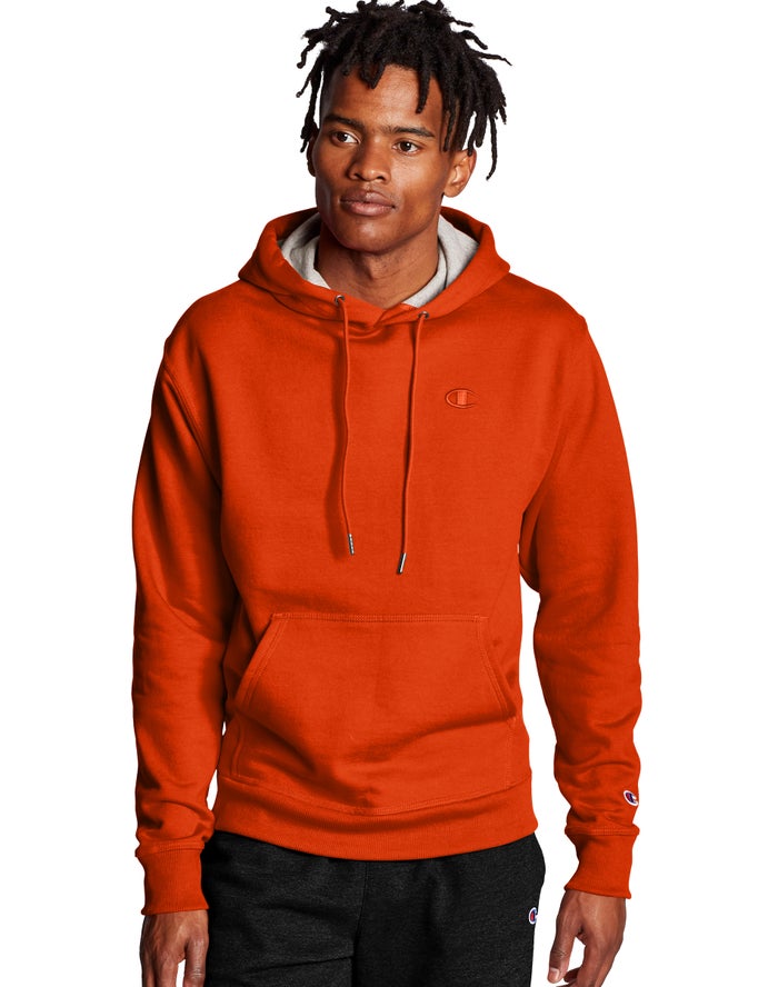 Champion Herre Hættetrøje Orange - Powerblend Fleece C Logo - Danmark MPH-475168